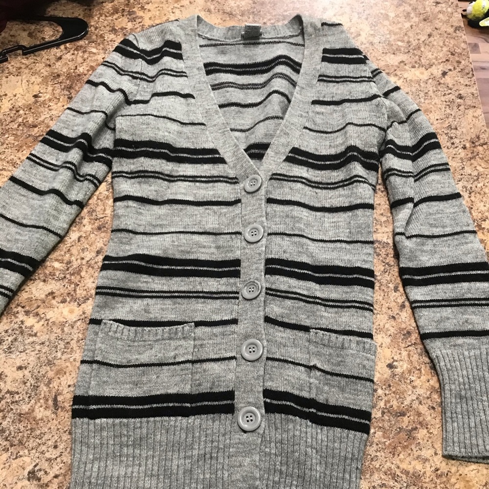 Long sleeved button up sweater